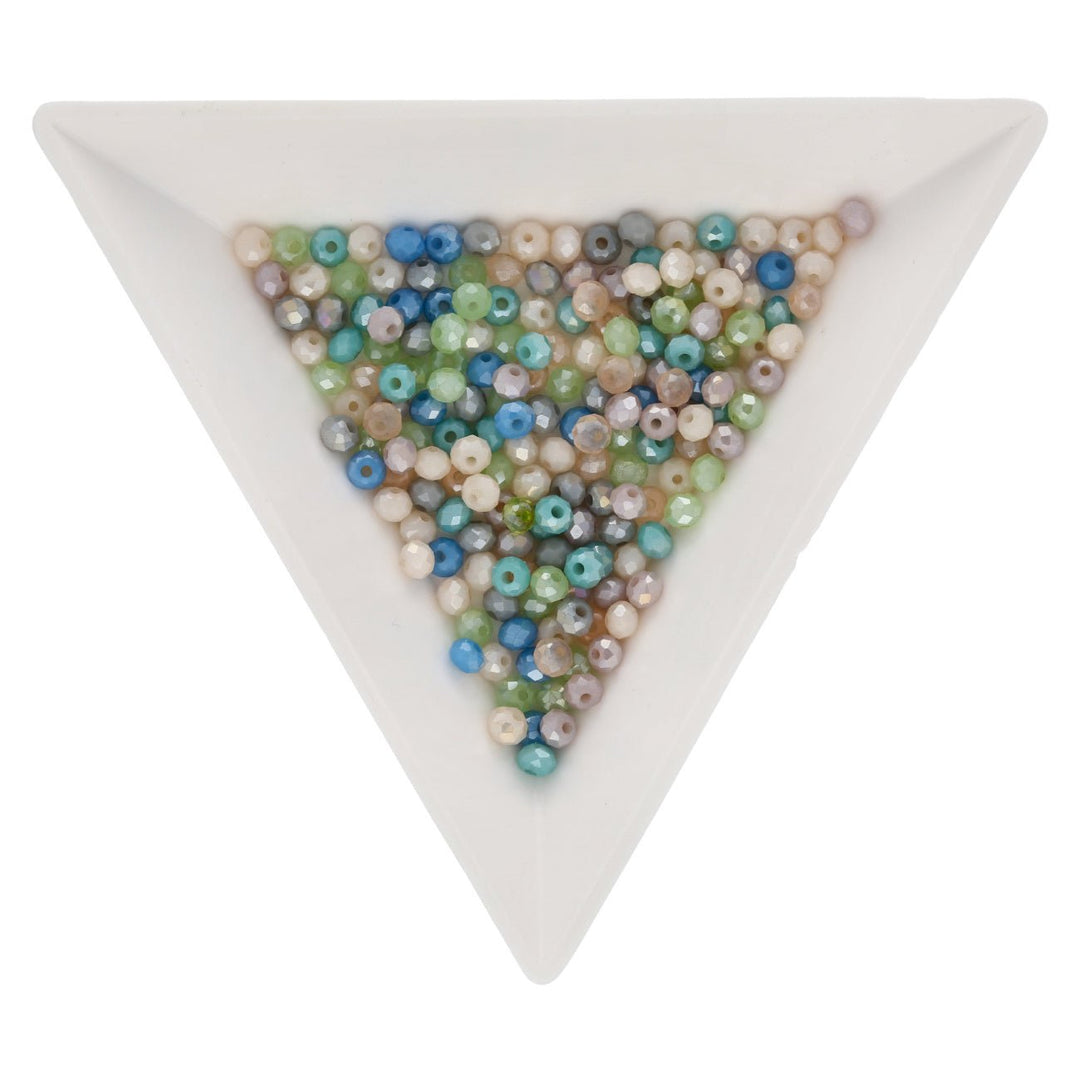 Rondellen aus facettiertem Glas 3x2,5 mm - Royal Blue Mix - PerlineBeads