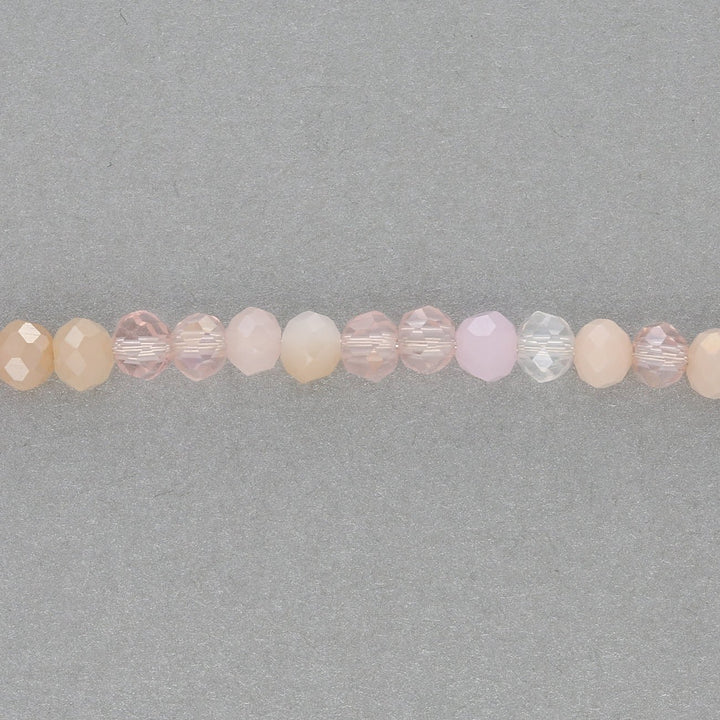 Rondellen aus facettiertem Glas 4,5x3,5 mm - Light Rose Mix - PerlineBeads