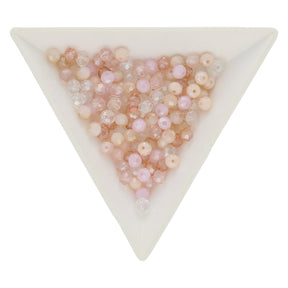 Rondellen aus facettiertem Glas 4,5x3,5 mm - Light Rose Mix - PerlineBeads