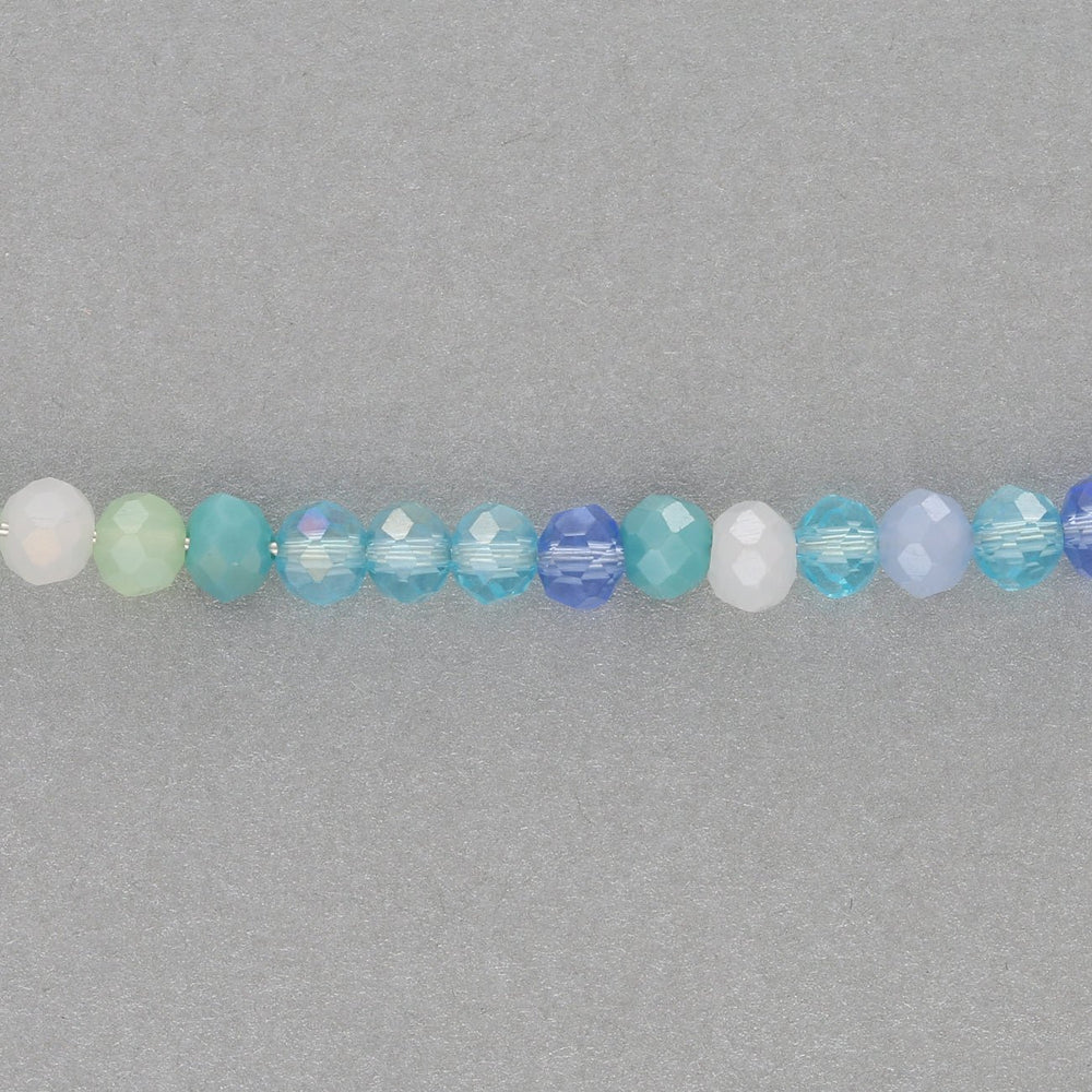 Rondellen aus facettiertem Glas 4,5x3,5 mm - Light Sky Blue Mix - PerlineBeads