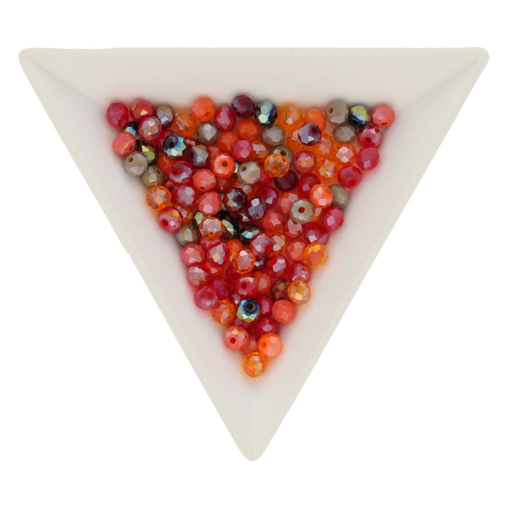 Rondellen aus facettiertem Glas 4,5x3,5 mm - Red Mix - PerlineBeads