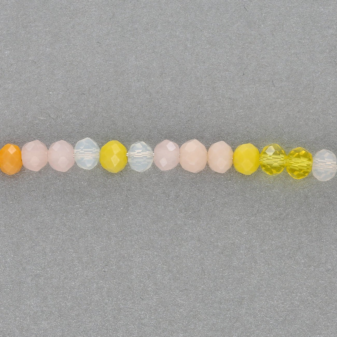 Rondellen aus facettiertem Glas 4,5x3,5 mm - Yellow-Orange Mix - PerlineBeads