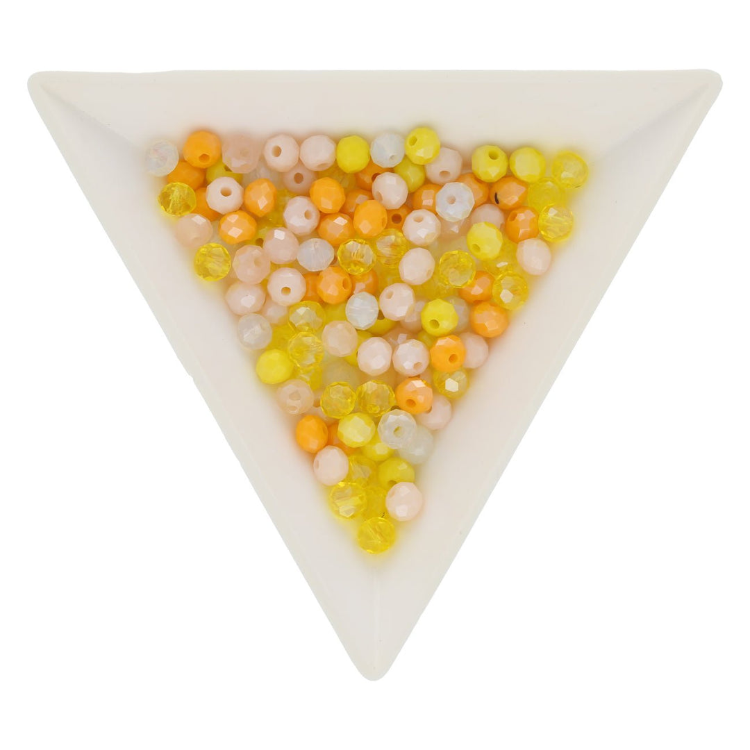 Rondellen aus facettiertem Glas 4,5x3,5 mm - Yellow-Orange Mix - PerlineBeads
