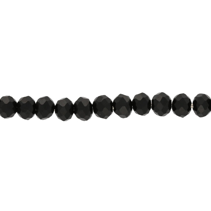 Rondellen aus facettiertem Glas 4x3 mm - Black - PerlineBeads
