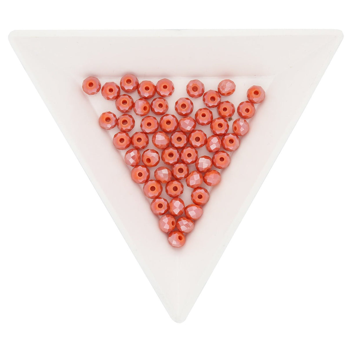 Rondellen aus facettiertem Glas 4x3 mm - Coral Red - PerlineBeads