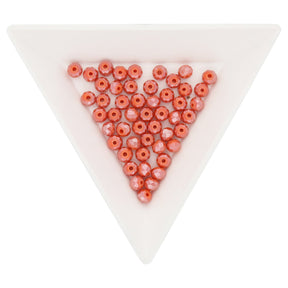 Rondellen aus facettiertem Glas 4x3 mm - Coral Red - PerlineBeads