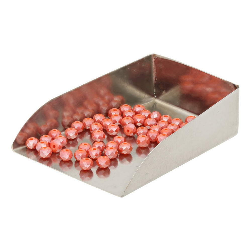 Rondellen aus facettiertem Glas 4x3 mm - Coral Red - PerlineBeads