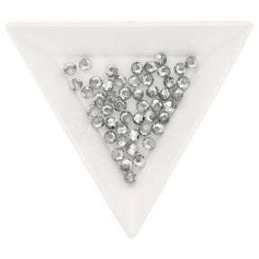 Rondellen aus facettiertem Glas 4x3 mm - Crystal/Silber - PerlineBeads