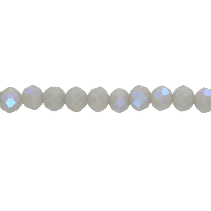 Rondellen aus facettiertem Glas 4x3 mm - Light Grey - PerlineBeads