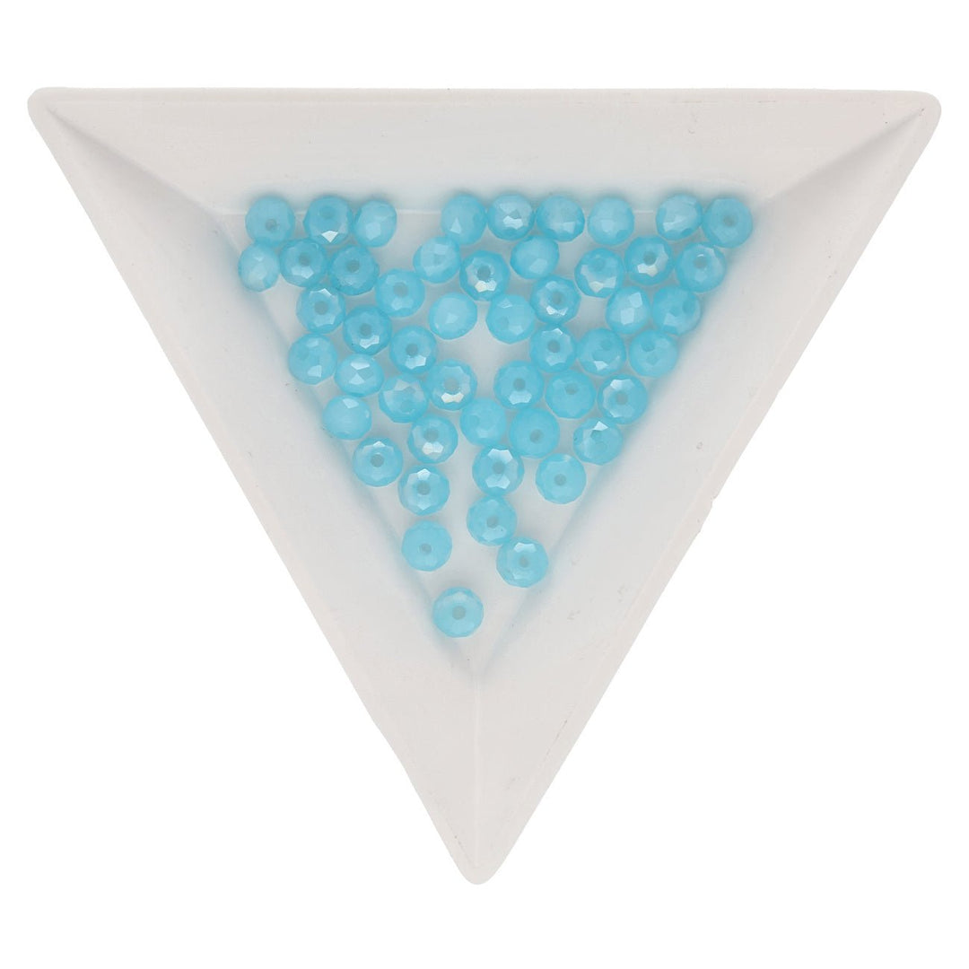 Rondellen aus facettiertem Glas 4x3 mm - Pale Turquoise - PerlineBeads