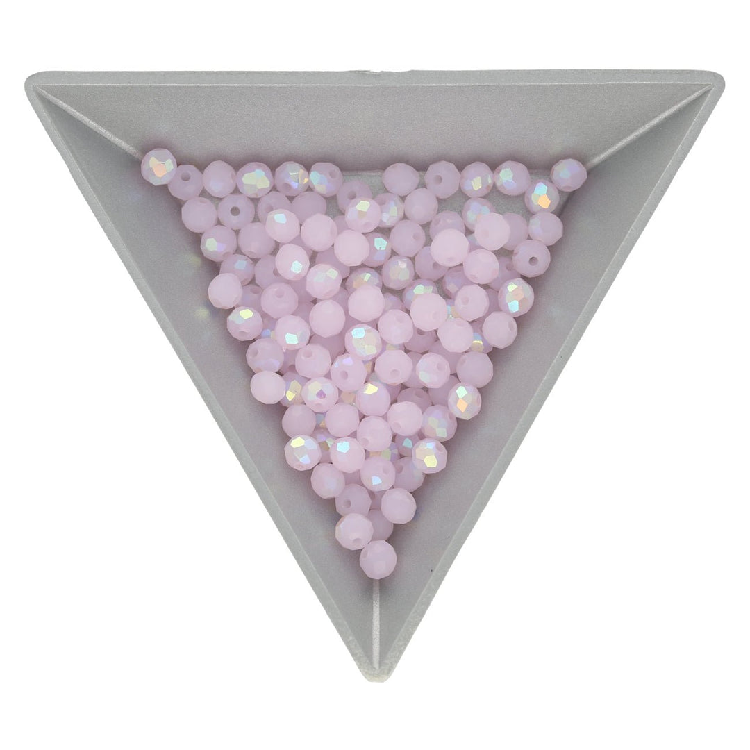 Rondellen aus facettiertem Glas 4x3 mm - Pink AB - PerlineBeads
