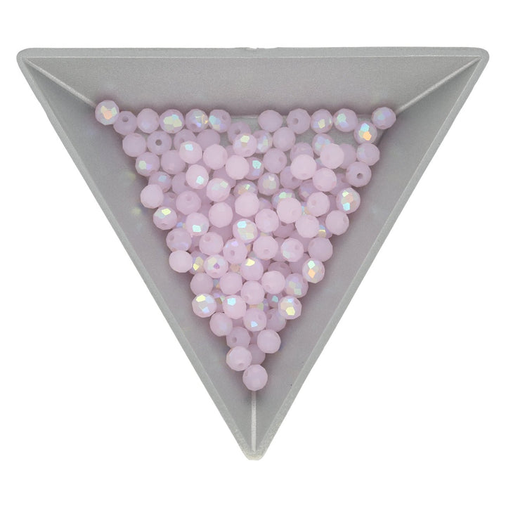 Rondellen aus facettiertem Glas 4x3 mm - Pink AB - PerlineBeads