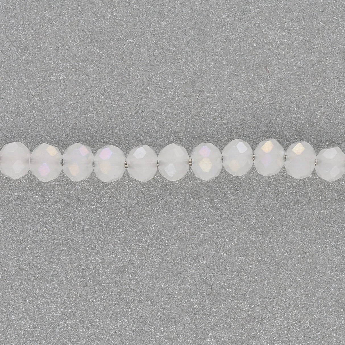 Rondellen aus facettiertem Glas 4x3 mm - Snow - PerlineBeads