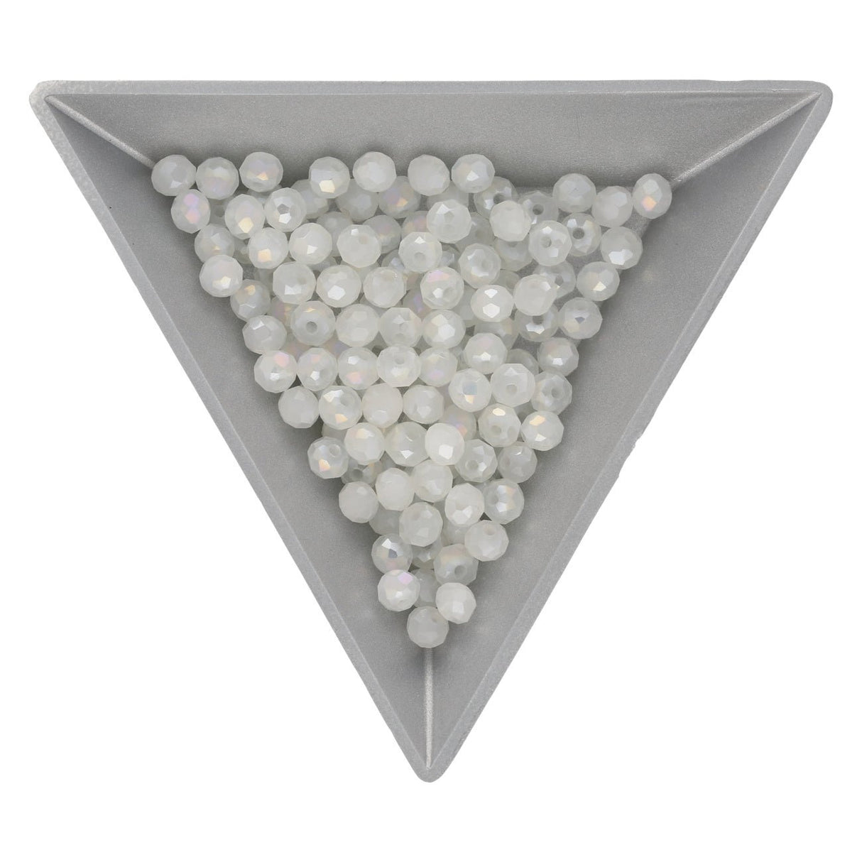 Rondellen aus facettiertem Glas 4x3 mm - Snow - PerlineBeads