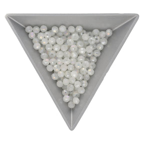 Rondellen aus facettiertem Glas 4x3 mm - Snow - PerlineBeads