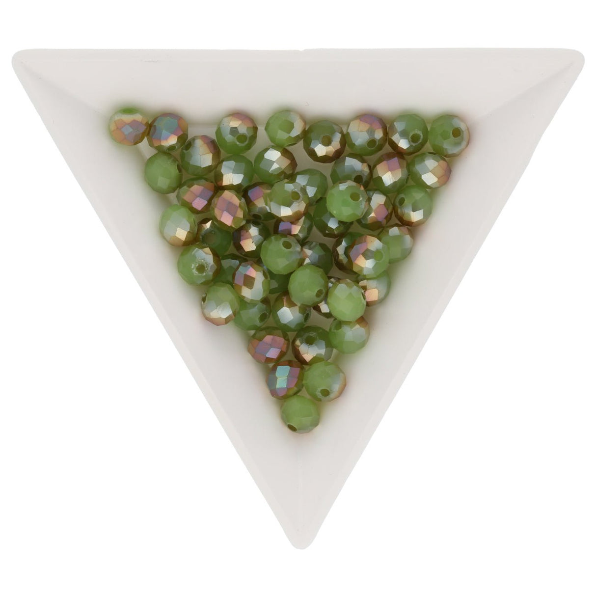 Rondellen aus facettiertem Glas 6x4 mm - Dark Khaki - PerlineBeads
