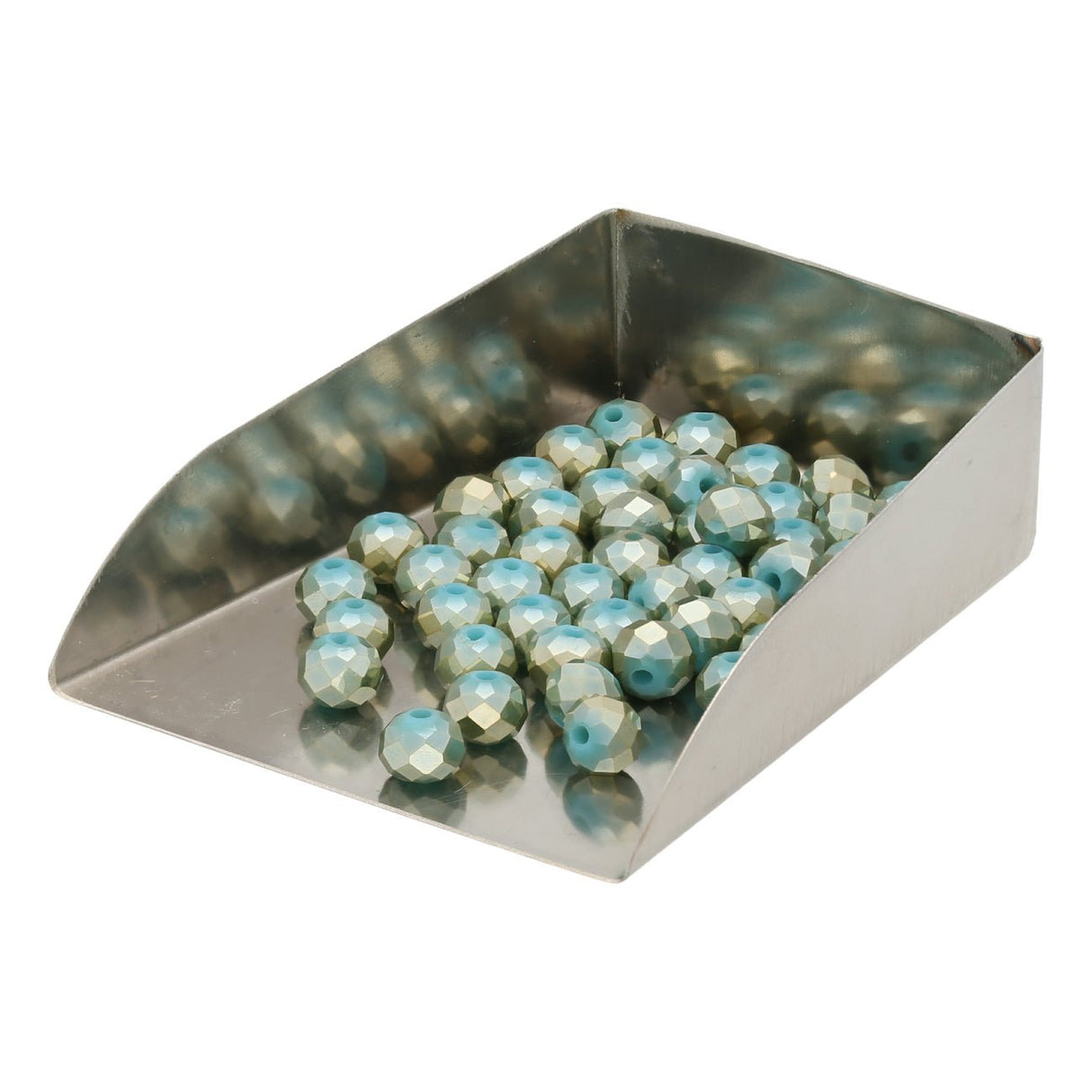 Rondellen aus facettiertem Glas 6x4 mm - Turquoise - PerlineBeads