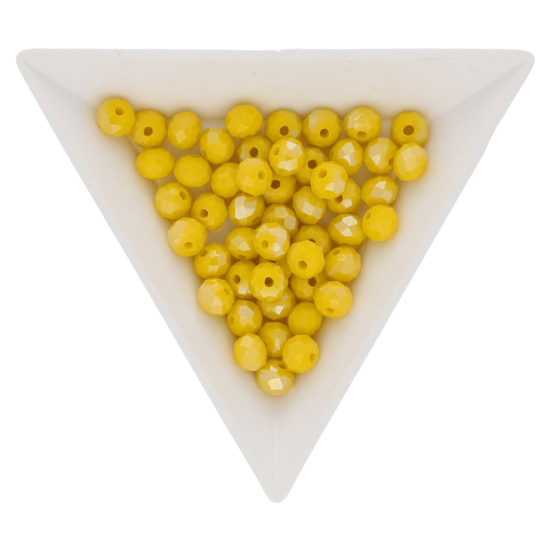 Rondellen aus facettiertem Glas 6x4 mm - Yellow - PerlineBeads