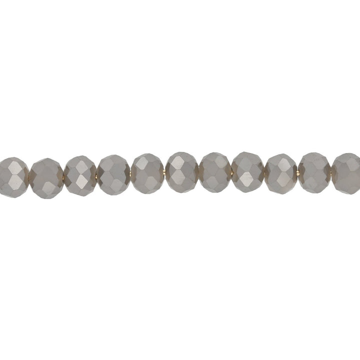 Rondellen aus facettiertem Glas 6x5 mm - Dark Grey - PerlineBeads