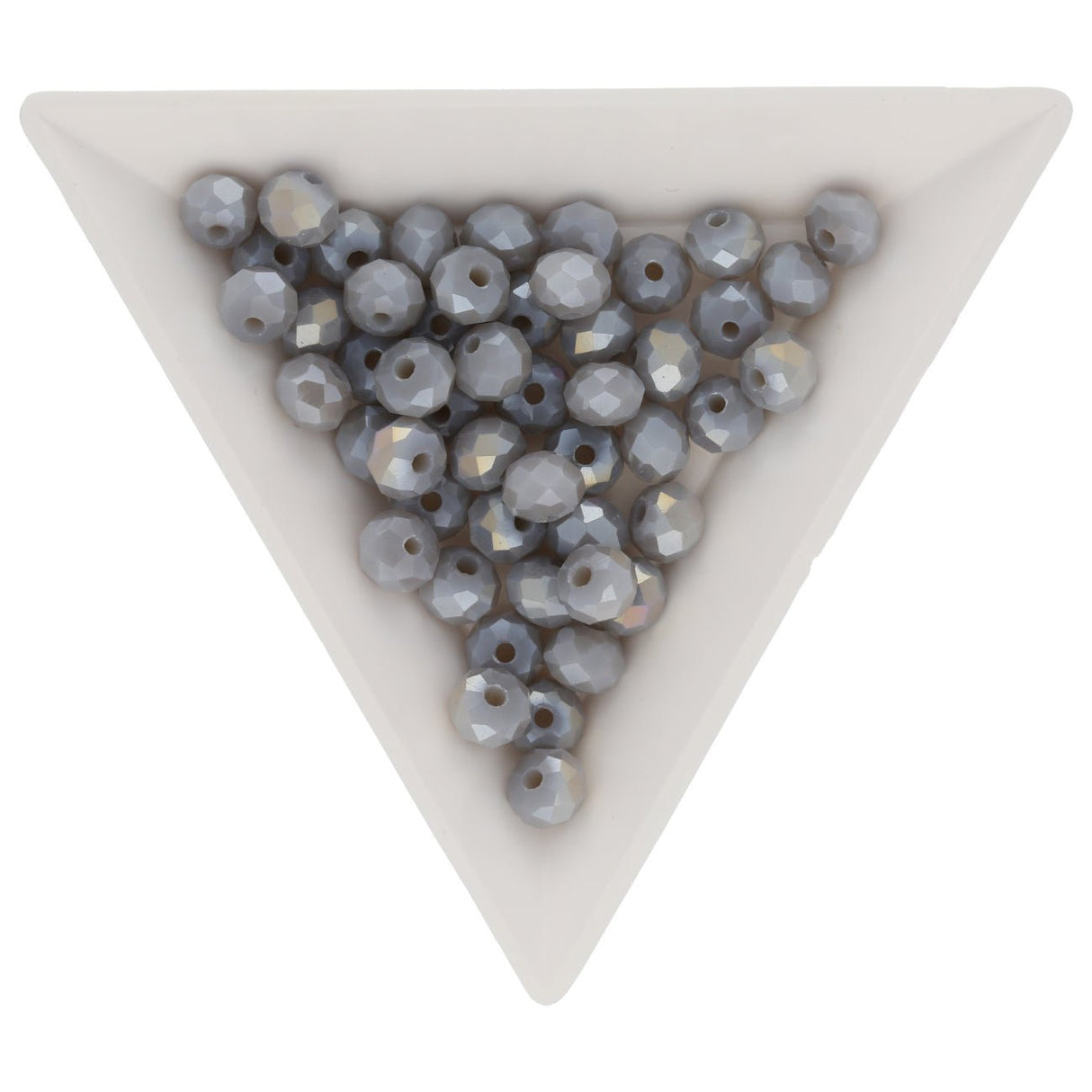 Rondellen aus facettiertem Glas 6x5 mm - Gray - PerlineBeads