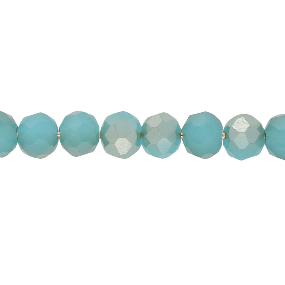 Rondellen aus facettiertem Glas 6x5 mm - Medium Turquoise - PerlineBeads
