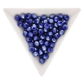 Rondellen aus facettiertem Glas 6x5 mm - Midnight Blue - PerlineBeads