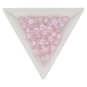 Rondellen aus facettiertem Glas 6x5 mm - Misty Rose - PerlineBeads