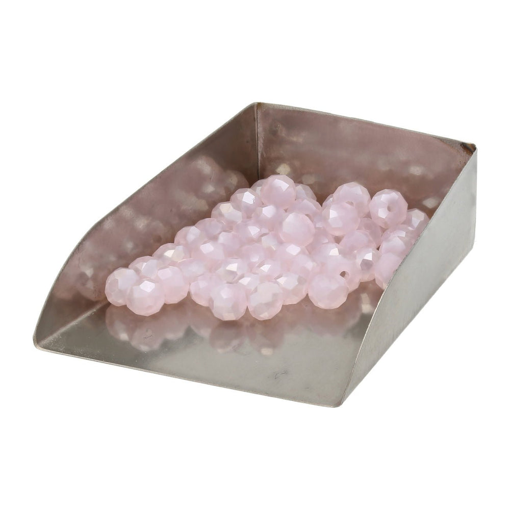 Rondellen aus facettiertem Glas 6x5 mm - Misty Rose - PerlineBeads