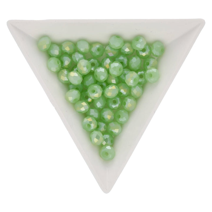 Rondellen aus facettiertem Glas 6x5 mm - Pale Green - PerlineBeads