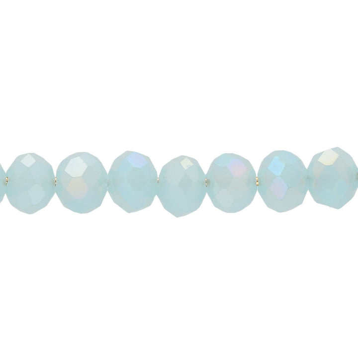 Rondellen aus facettiertem Glas 6x5 mm - Pale Turquoise - PerlineBeads