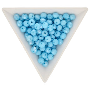 Rondellen aus facettiertem Glas 6x5 mm - Sky Blue - PerlineBeads