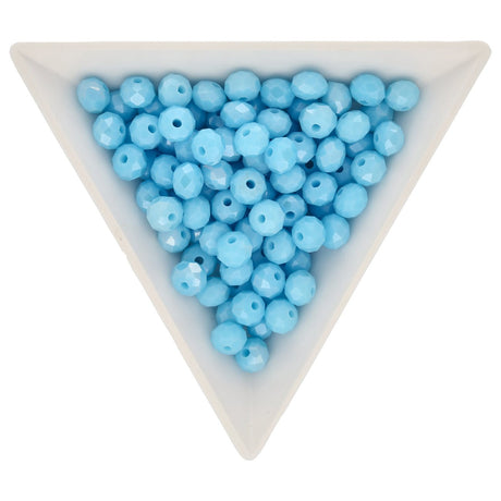 Rondellen aus facettiertem Glas 6x5 mm - Sky Blue - PerlineBeads