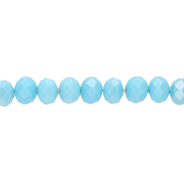 Rondellen aus facettiertem Glas 6x5 mm - Sky Blue - PerlineBeads