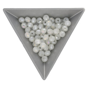 Rondellen aus facettiertem Glas 6x5 mm - Snow - PerlineBeads