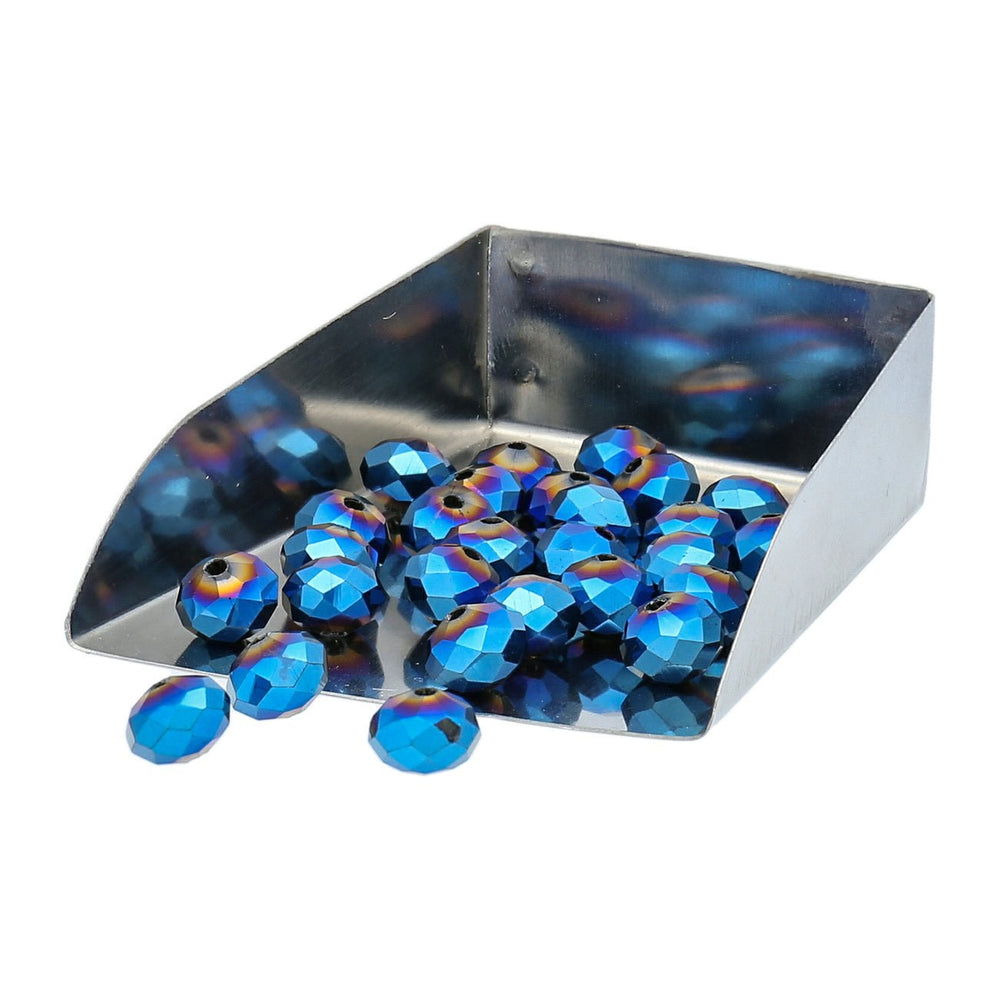 Rondellen aus facettiertem Glas 8x6 mm - Blau - PerlineBeads