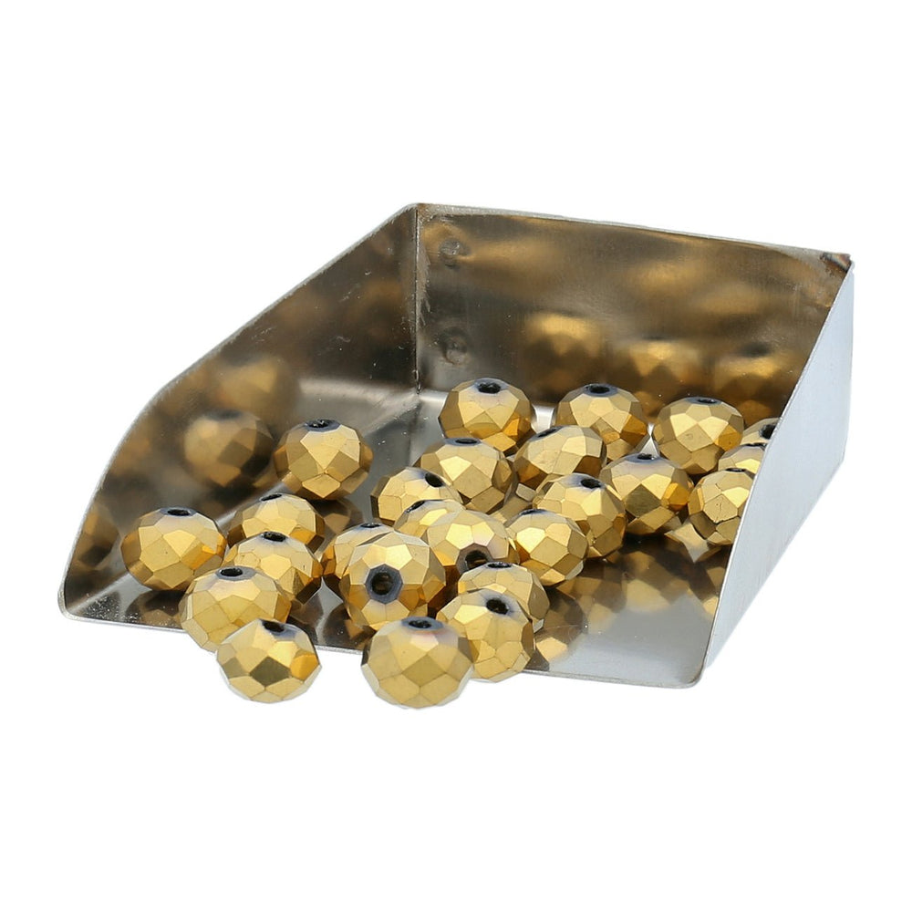 Rondellen aus facettiertem Glas 8x6 mm - Gold - PerlineBeads