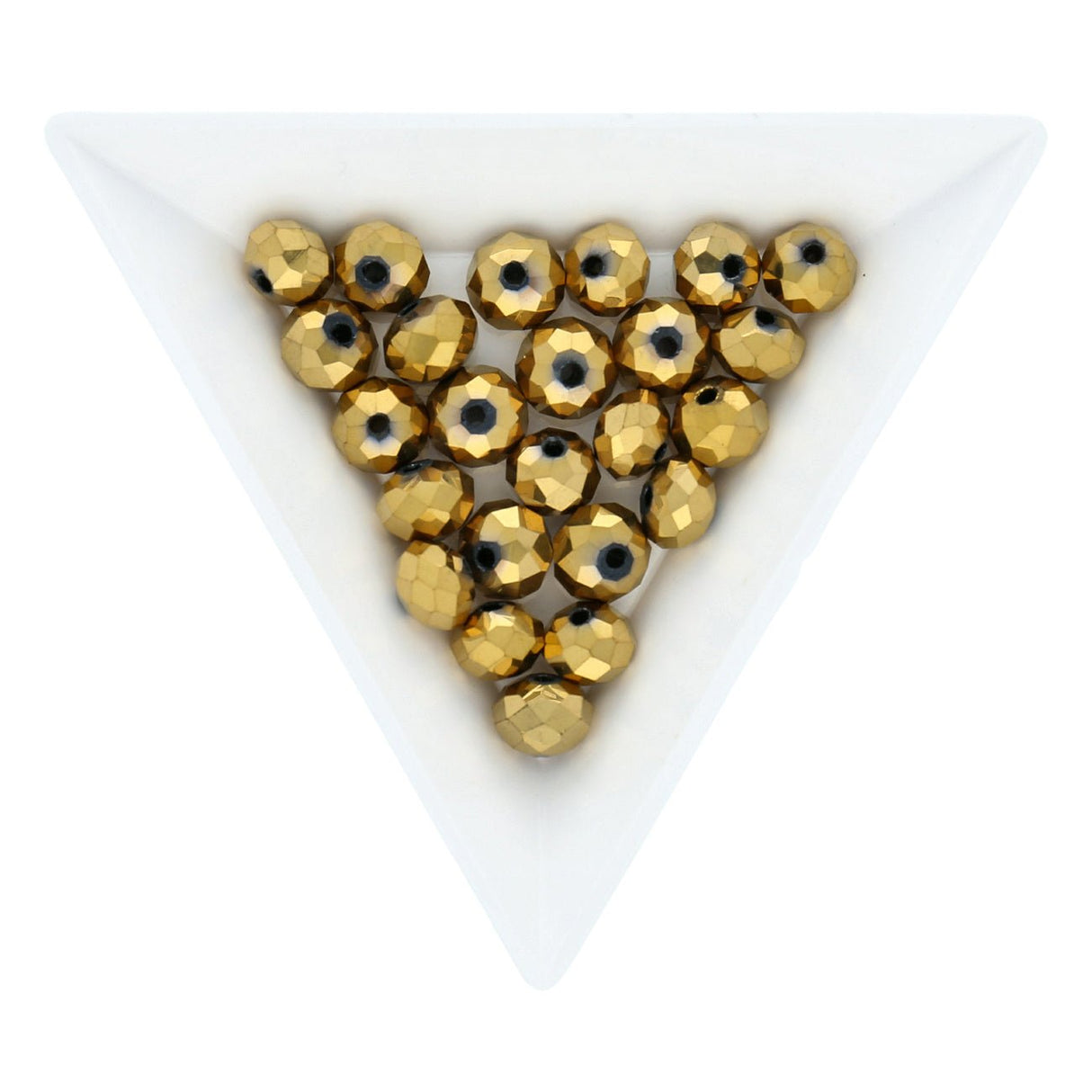 Rondellen aus facettiertem Glas 8x6 mm - Gold - PerlineBeads