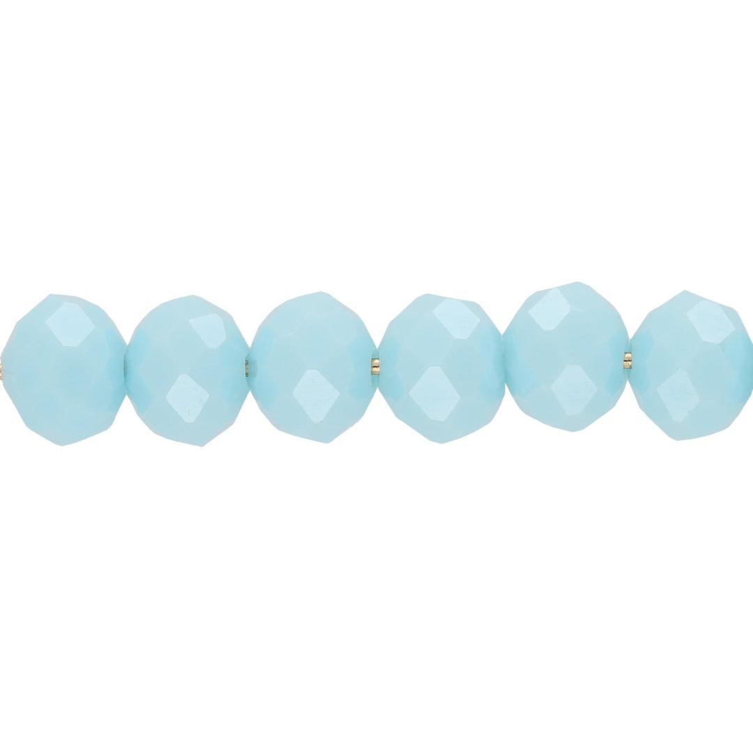 Rondellen aus facettiertem Glas 8x6 mm - Light Sky Blue - PerlineBeads