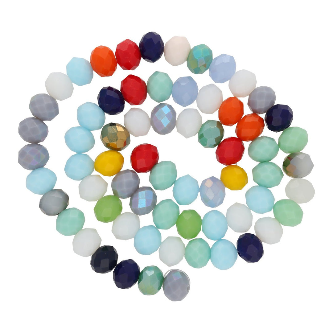 Rondellen aus facettiertem Glas 8x6 mm - Multicolor - PerlineBeads