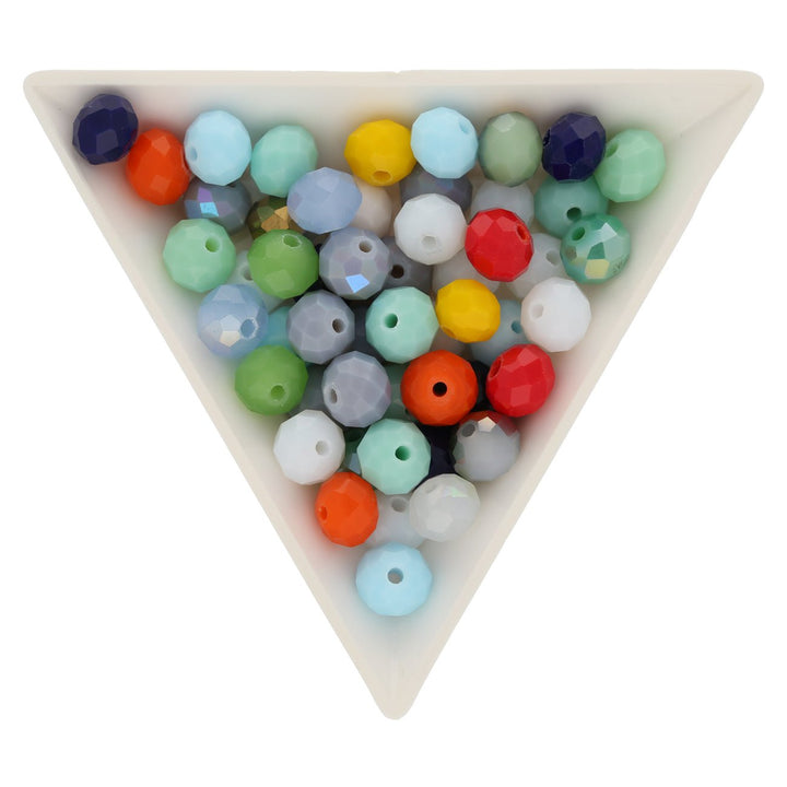 Rondellen aus facettiertem Glas 8x6 mm - Multicolor - PerlineBeads