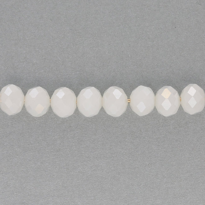 Rondellen aus facettiertem Glas 8x6 mm - White - PerlineBeads
