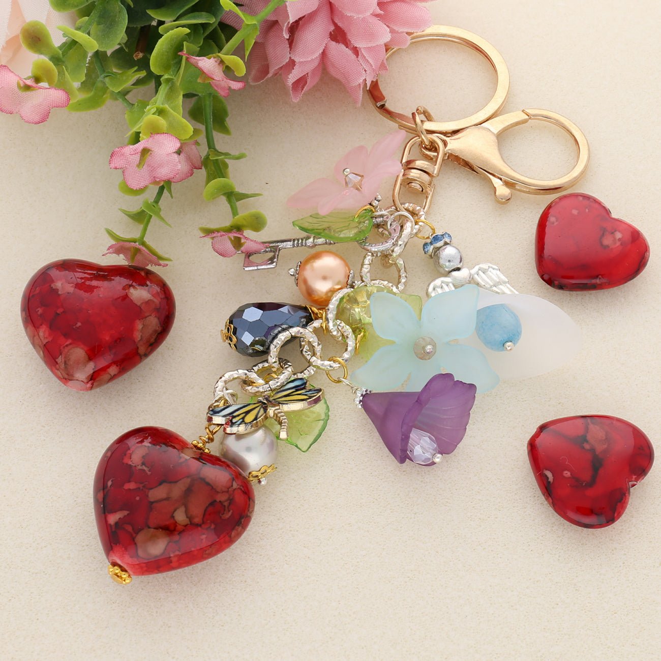 Schlüsselanhänger zum Dekorieren – Farbe Roségold - PerlineBeads