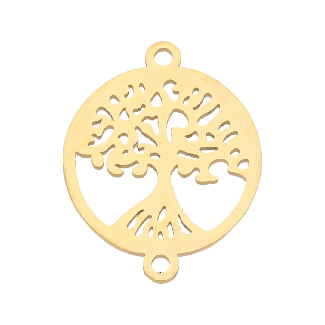 Schmuckverbinder "Baum des Lebens" – Farbe Gold - PerlineBeads