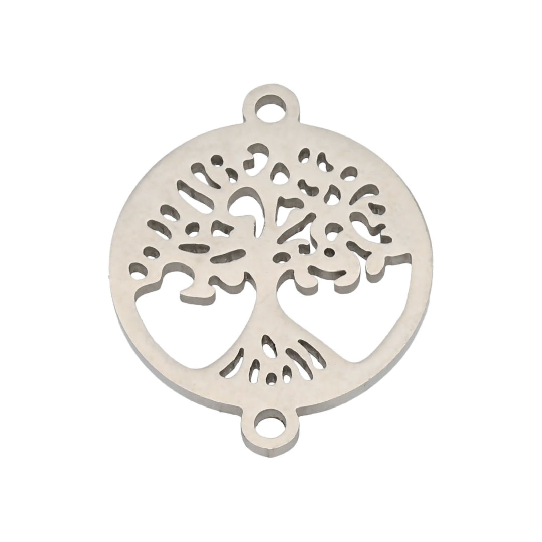 Schmuckverbinder "Baum des Lebens" – Farbe Silber - PerlineBeads