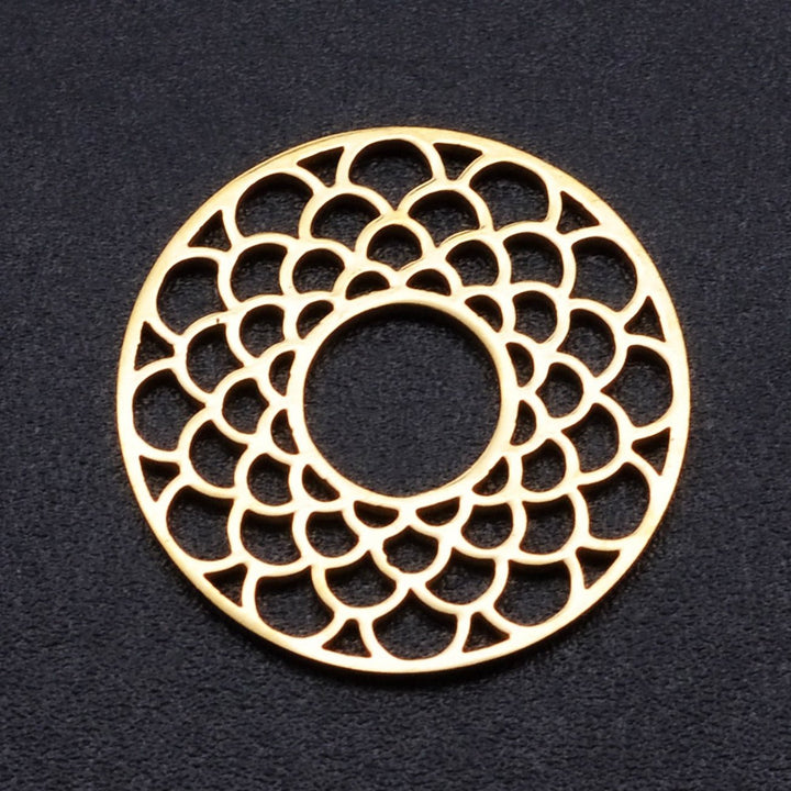 Schmuckverbinder "Mandala" - 17.5 mm – Farbe Gold - PerlineBeads