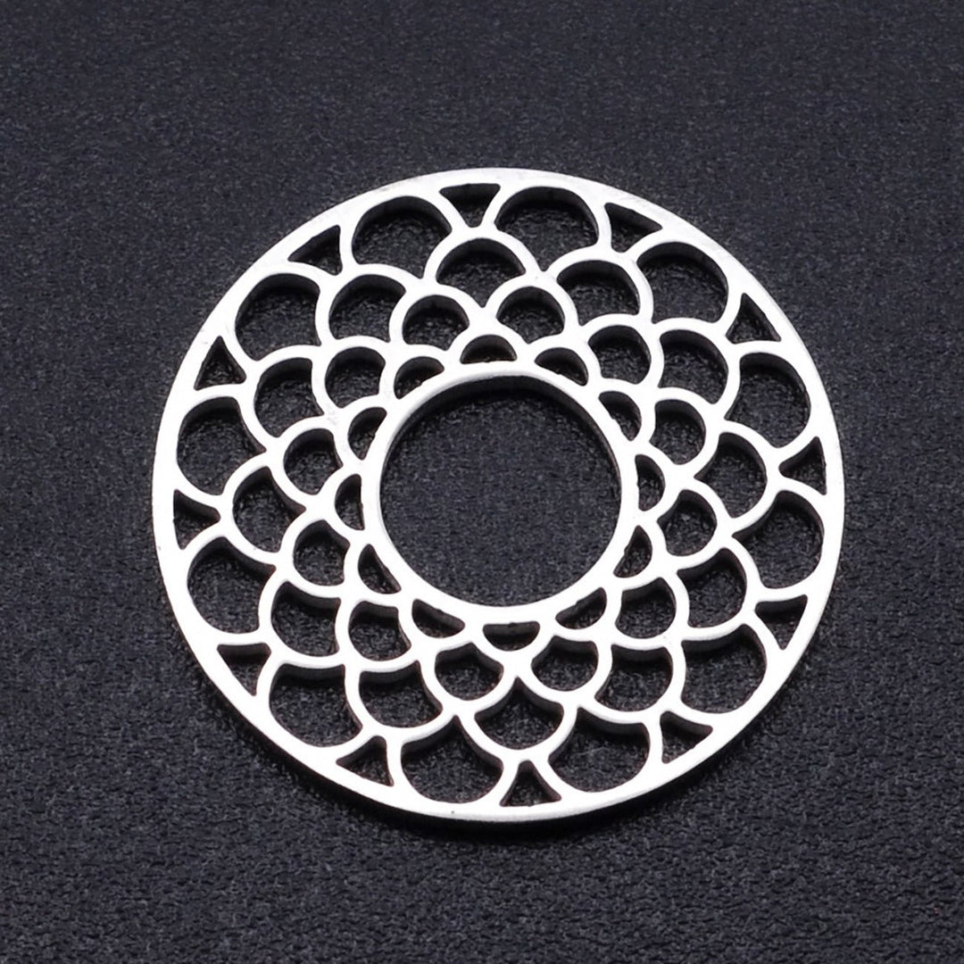 Schmuckverbinder "Mandala" -17.5 mm – Farbe Stahl - PerlineBeads