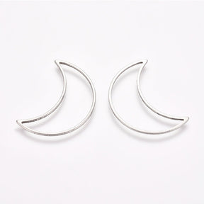 Schmuckverbinder Mondsichel – Farbe Silber - PerlineBeads