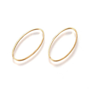 Schmuckverbinder Oval, 30 x 16 mm – Gold - PerlineBeads