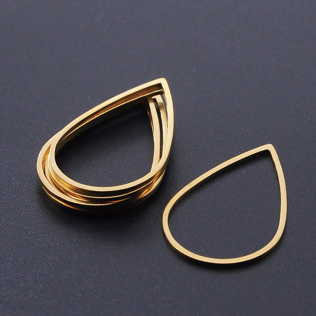 Schmuckverbinder Tropfen-Form 26x17 mm– Farbe Gold - PerlineBeads