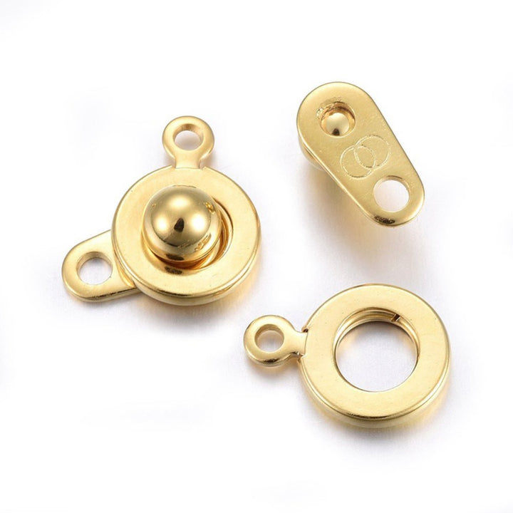 Schnappverschluss aus Edelstahl – Farbe Gold - PerlineBeads